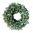 36 in. LED Pre-Lit Artificial Christmas Wreath with C9 Ceramic Multi-Color Lights-4723172-C902HO 206803358