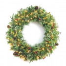 36 in. Syracuse Cashmere Berry Artificial Wreath with 100 Clear Lights-BOWOTHD171C 205982744