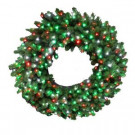 48 in. LED Pre-Lit Artificial Christmas Wreath with Micro-Style Red, Green and Pure White Lights-4723173-C29HO 206771122