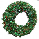 60 in. LED Pre-Lit Artificial Christmas Wreath with Micro-Style Red, Green and Pure White Lights-4723262-C29HO 206771086