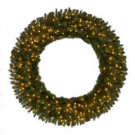 60 in. Pre-Lit LED Wesley Pine Artificial Christmas Wreath x 498 Tips, 240 UL Plug-In Indoor/Outdoor Warm White Lights-GD50M2L46L02 206795447