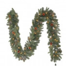 9 ft. Greenland Artificial Garland with 50 Clear Lights-GT90P2534C00 204150071
