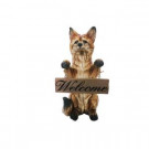 Alpine 16 in. Standing Fox with Welcome Sign Statuary-AJY160 206212918