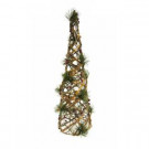 Alpine 24 in. Rattan and Berry Christmas Cone Tree with 20 LED Lights-CIM158HH 207140316