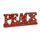 Battery Operated Rustic Red Wood LED Lighted PEACE Sign-2229730HD 205984015