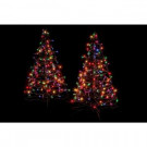 Crab Pot Trees 3 ft. Pre-Lit Incandescent Fold Flat Outdoor-Indoor Artificial Christmas Trees with 160 Multi-Color Lights (2-Pack)-FFT-2PK-G3M 206685578