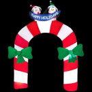 Gemmy 10.5 ft. H Inflatable Archway Mixed Media Candy Cane with Penguin-85196X 205469604