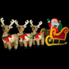 Gemmy 16 ft. L x 5.9 ft. H Inflatable Santa in Sleigh with 3 Reindeer-85213X 205469605