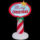 Gemmy 21.65 in. W x 18.50 in. D x 42.13 in. H Inflatable Outdoor Merry Christmas Sign-11750 206997479