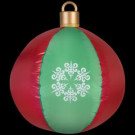 Gemmy 27.17 in. D x 27.17 in. W x 30.71 in. H Inflatable Fuzzy Hanging Ball Ornament (Red & Green)-38989 206997636
