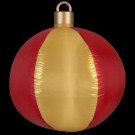 Gemmy 27.17 in. D x 27.17 in. W x 30.71 in. H Inflatable Mixed Media-Hanging Red and Gold Ball Ornament-39682 206997643
