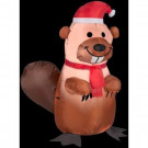 Gemmy 3.5 ft. H Inflatable Holiday Beaver with Santa Hat and Scarf-88740X 206403213