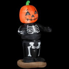 Gemmy 36.22 in. W x 30.71 in. D x 72.05 in. H Animated Inflatable Dancing Pumpkin Boy Skeleton-64957X 205469602