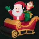 Gemmy 41.34 in. L x 27.56 in. W x 42.13 in. H Inflatable Santa with Sleigh-83440X 300060744