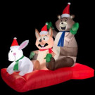 Gemmy 43 in. W x 72 in. D x 72 in. H Animated Inflatable Woodland Sled Scene-36440 300082130