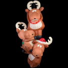 Gemmy 51.18 in. D x 29.53 in. W x 90.16 in. H Inflatable Reindeers Hanging From Roof-39827 206997644