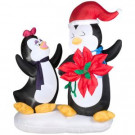 Gemmy 59.06 in. W x 37.40 in. D x 72.05 in. H Animated Inflatable Penguin with Flower-88112 300082128