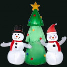 Gemmy 66.14 in. L x 27.17 in. W x 62.2 in. H Inflatable Snowman Family Scene-36006X 300060737