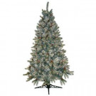 General Foam 6.5 ft. Pre-Lit Siberian Frosted Pine Artificial Christmas Tree with Clear Lights and Pine Cones-HD-92265C5 203321232
