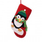 Glitzhome 19 in. Polyester/Acrylic Hooked Christmas Stocking with 3D Penguin-JK26185PF 207053506