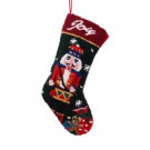 Glitzhome 19 in. Polyester/Acrylic Hooked Christmas Stocking with Nutcracker-JK17945A 207053500