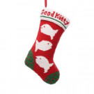 Glitzhome 19.5 in. Polyester/Acrylic Hooked Christmas Stocking with Fish Image-JK25657PFF 207053517