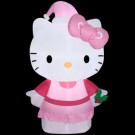 Hello Kitty 24.41 in. D x 16.54 in. W x 35.83 in. H Inflatable Hello Kitty in Pink Outfit and Hat-35472 206997625