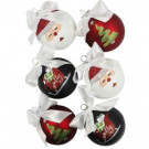 Home Accents 2.5 in. Santa, Sleigh, Tree, Glass Ornament Assortment (6-Count)-69425 206954270