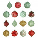 Home Accents Holiday 100 mm Winter Tidings Ornament Assortment (15-Count)-HEGL23WT 207045497