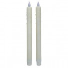 Home Accents Holiday 11 in. H Bisque Battery Operated Drip Taper Candle (2-Piece)-40802BHD 203988827