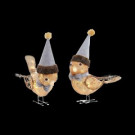 Home Accents Holiday 18 in. Pre-Lit Burlap Birds (Set of 2)-TY228-1414-0 205983430