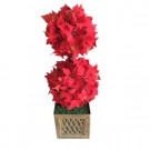 Home Accents Holiday 2.417 ft. indoor Artificial Christmas Tree with Poinsettia Topiary in Pot-44683 207169024