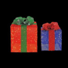 Home Accents Holiday 28 in. and 22 in. LED Lighted Jumbo Gift Boxes (Set of 2)-TY717+718-1614 206954184