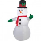 Home Accents Holiday 29.92 in. W x 20.87 in. D x 42.13 in. H Lighted Inflatable Outdoor Snowman-39417 206950258