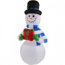Home Accents Holiday 6.5 ft. H Inflatable Snowman with Present-36685 205920282