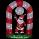 Home Accents Holiday 69.69 in. W x 27.56 in. D x 96.06 in. H Lighted Animated Inflatable Disco Santa Scene (POL)-39967 206950320