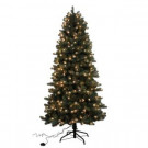 Home Accents Holiday 7.5 ft. Blue Spruce Elegant Twinkle Quick-Set Slim Artificial Christmas Tree with 450 Clear and Sparkling LED Lights-W14L0464 205943389