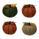 Home Accents Holiday 8 in. Burlap Pumpkin (Set of 4)-P1119-201 206790552
