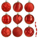 Home Accents Holiday 80 mm Assortment Ornament in Red (75-Count)-HE-1491 206953580