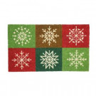 Home Accents Holiday Snowflake Patchwork 17 in. x 29 in. Coir and Vinyl Door Mat-519841 206993499