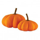 Home Decorators Collection 10 in. Orange Wool Felt Pumpkins (Set of 2)-9727600570 300134190