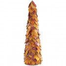 Home Decorators Collection 24 in. Orange Dried Leaves Cone Tree-9755410570 300145297