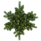 Martha Stewart Living 24 in. LED Pre-Lit Downswept Douglas Fir Snowflake Artificial Christmas Wreath-9317300610 206498239