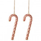 Martha Stewart Living 2.75 in. W Swirled Glass Candy Cane Christmas Ornaments (Set of 2)-9756100110 300247097