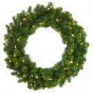 Martha Stewart Living 30 in. LED Pre-Lit Downswept Douglas Fir Artificial Christmas Wreath-9316610610 206497394