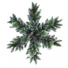 Martha Stewart Living 32 in. LED Pre-Lit Glittery Bristle Snowflake Artificial Christmas Wreath-9317200610 206498238