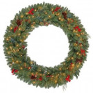 Martha Stewart Living 48 in. Winslow Artificial Wreath with 120 Clear Lights-GD40P4598C00 205915360