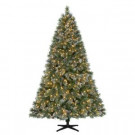 Martha Stewart Living 7.5 ft. Pre-Lit LED Sparkling Pine Quick-Set Artificial Christmas Tree with Warm White Lights and Pinecones-TG76M3ACDL00 206770976