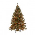 Martha Stewart Living 7.5 ft. Pre-lit Snowy Pine Artificial Christmas Tree with Snowy Pine and Multi-Color Lights-SR1-308RE-75X 202874511