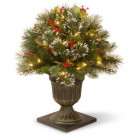 National Tree Company 1.5 ft. Wintry Pine Porch Artificial Bush with Clear Lights-WP3-300-18PB 300120609